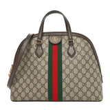 Amelia GG Supreme Monogram Web Medium Ophidia Top Handle Dome Bag Brown