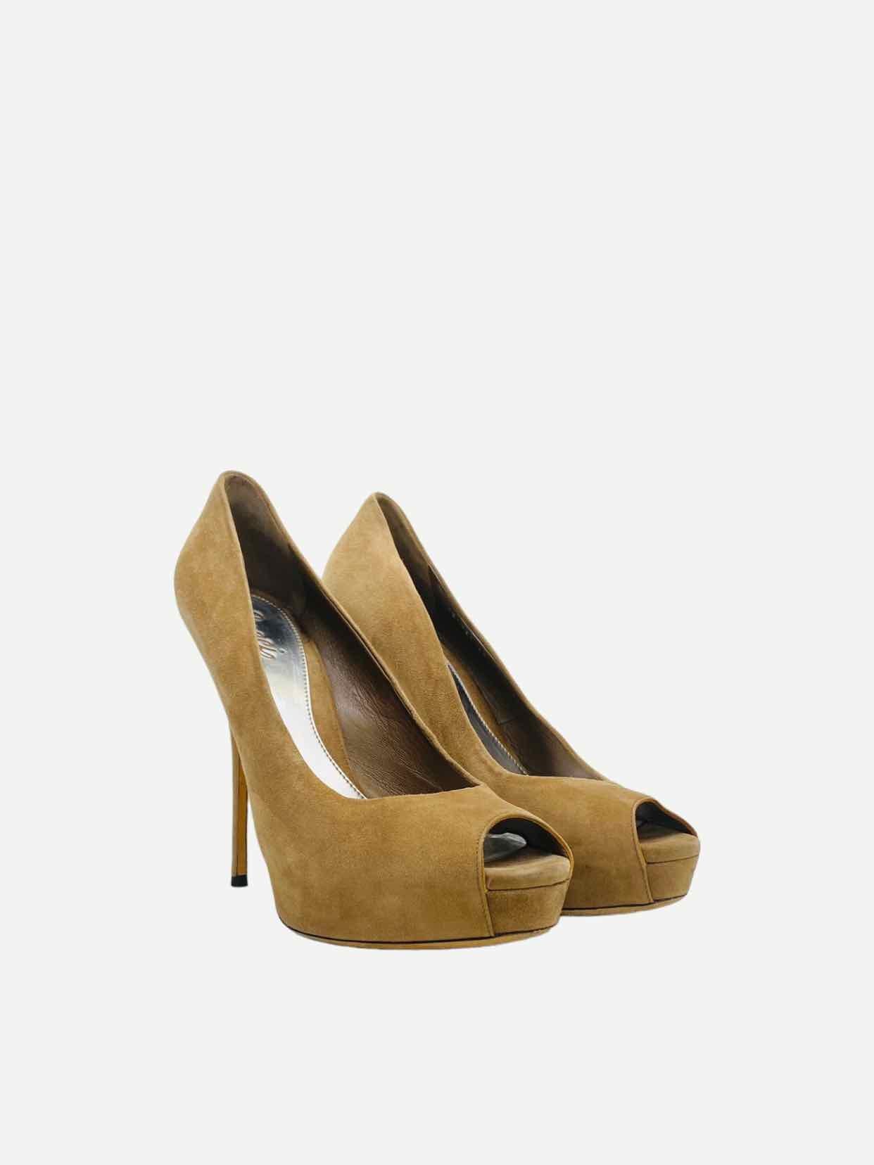 GUCCI Peep Toe Brown Size EU 41 Pumps