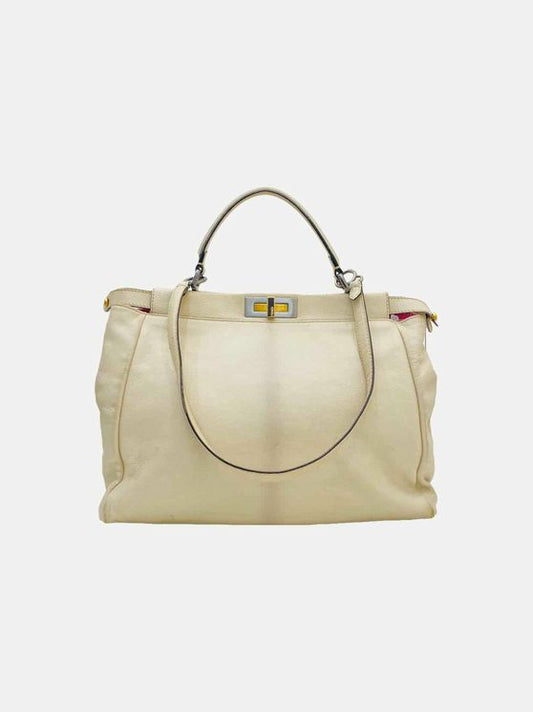 FENDI Peekaboo Off-white Top Handle