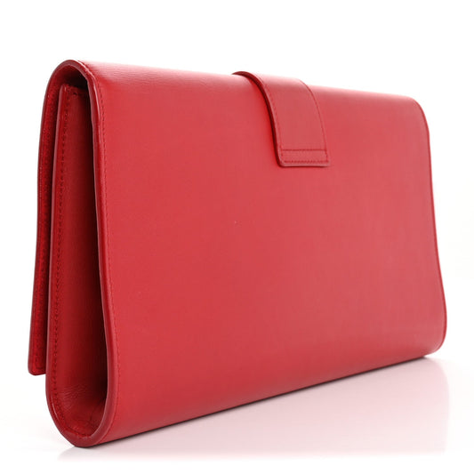 Saint Laurent Calfskin Classic Y Ligne Clutch Rouge Orient