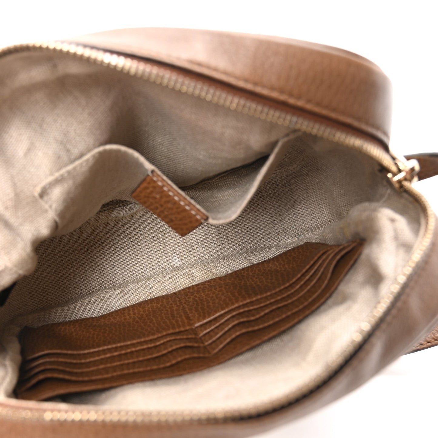 Amelia Monogram Mini Bree Messenger Bag Beige Tabacco