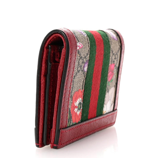 Amelia GG Supreme Monogram Flora Web Ophidia Card Case Red