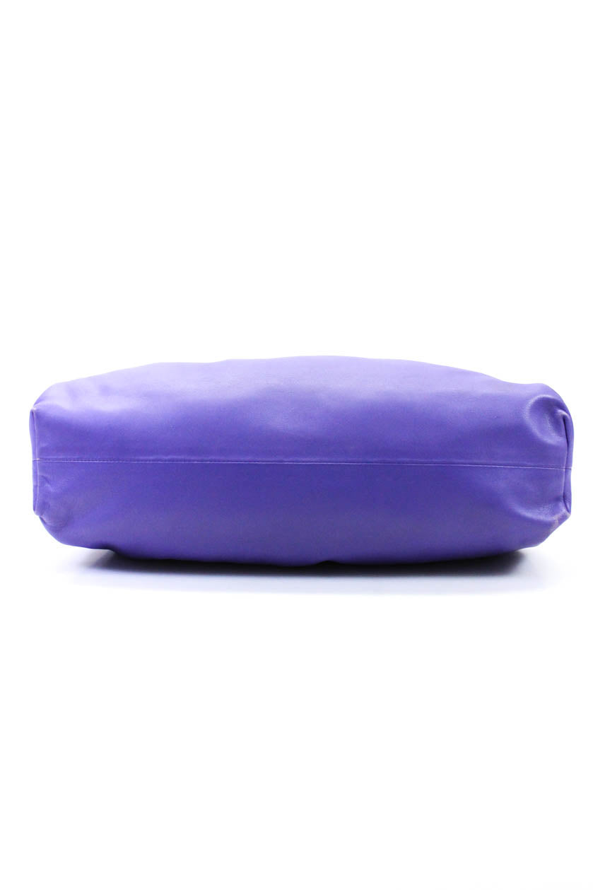 Bottega Veneta Womens The Pouch Hinged Clutch Leather Handbag Purple