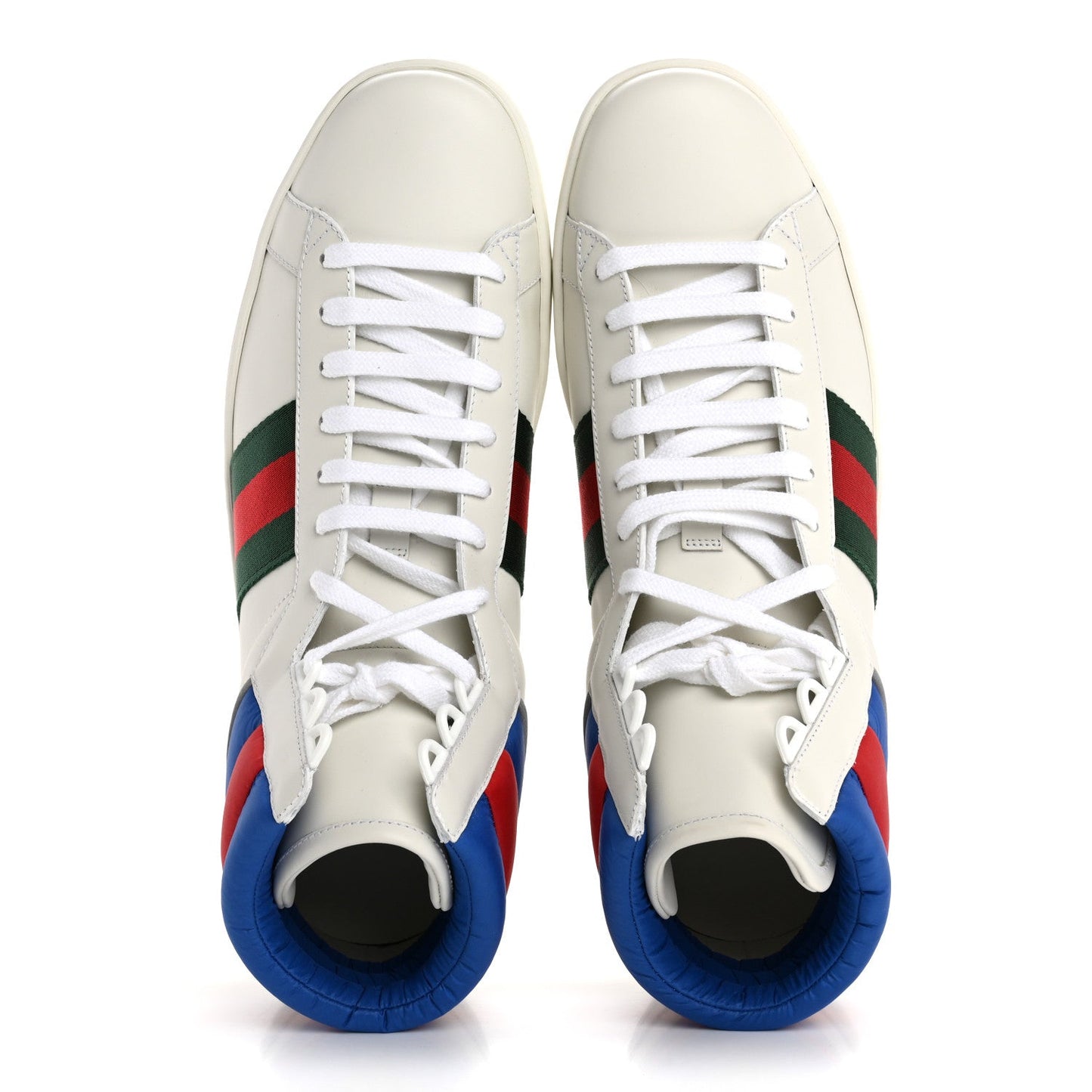Amelia Calfskin Web Mens Ace High Top Sneakers 9 White Bright Splash