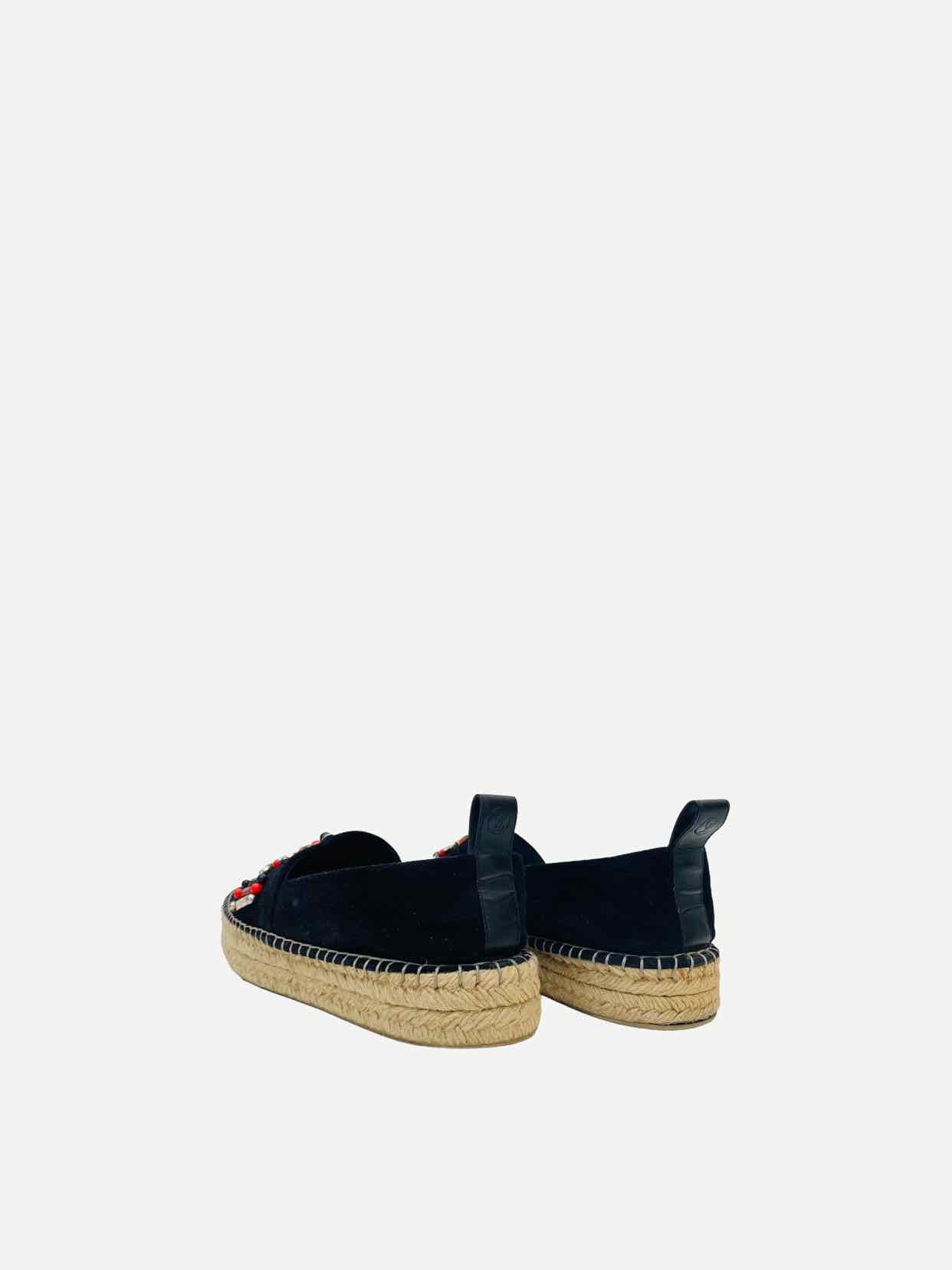 LOUIS VUITTON Espadrille Black Size EU 40 Flats