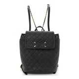 Amelia Caviar Quilted Small Filigree Backpack Black