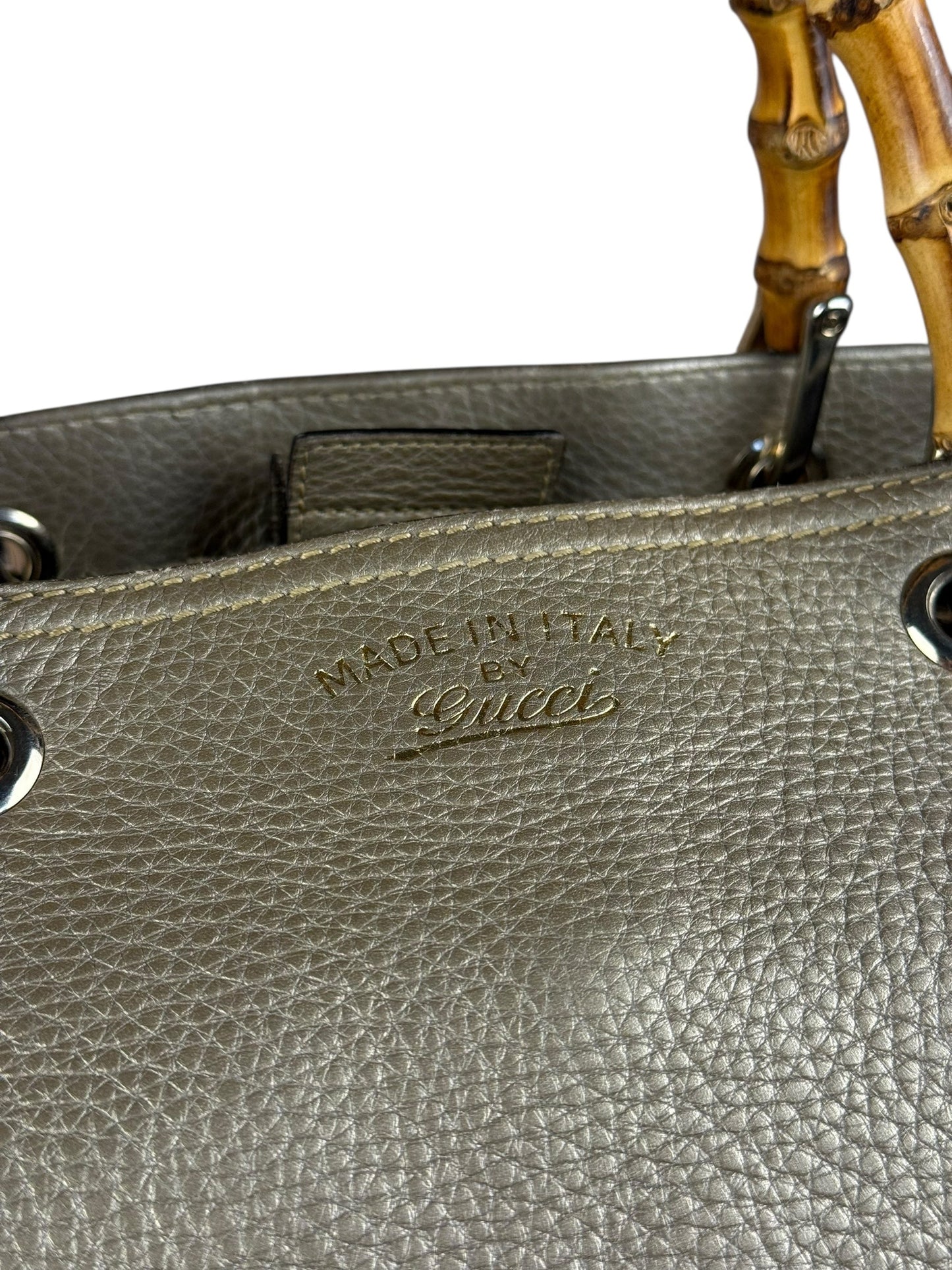 Gucci Bamboo Grained Leather Shopper 2Way Tote