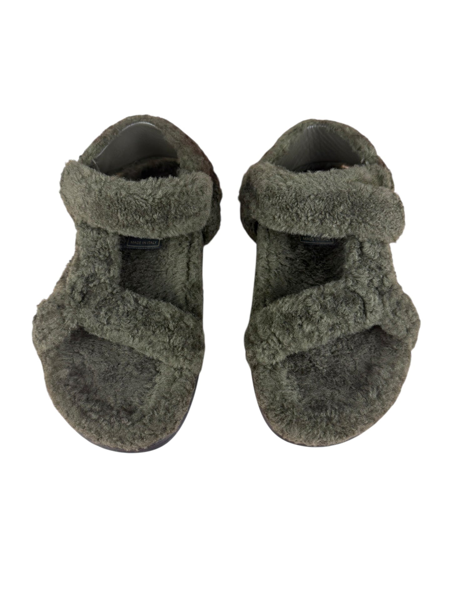 Fendi Green Shearling Sandals
