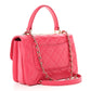Amelia Lambskin Quilted Small Trendy CC Flap Dual Handle Bag Dark Pink