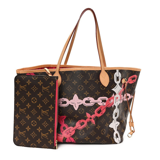 Louis Vuitton Monogram Bay Neverfull MM Rose Ballerine Poppy