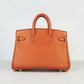 Luxury Hermes Birkin 25cm Handbag 6068 orange silver