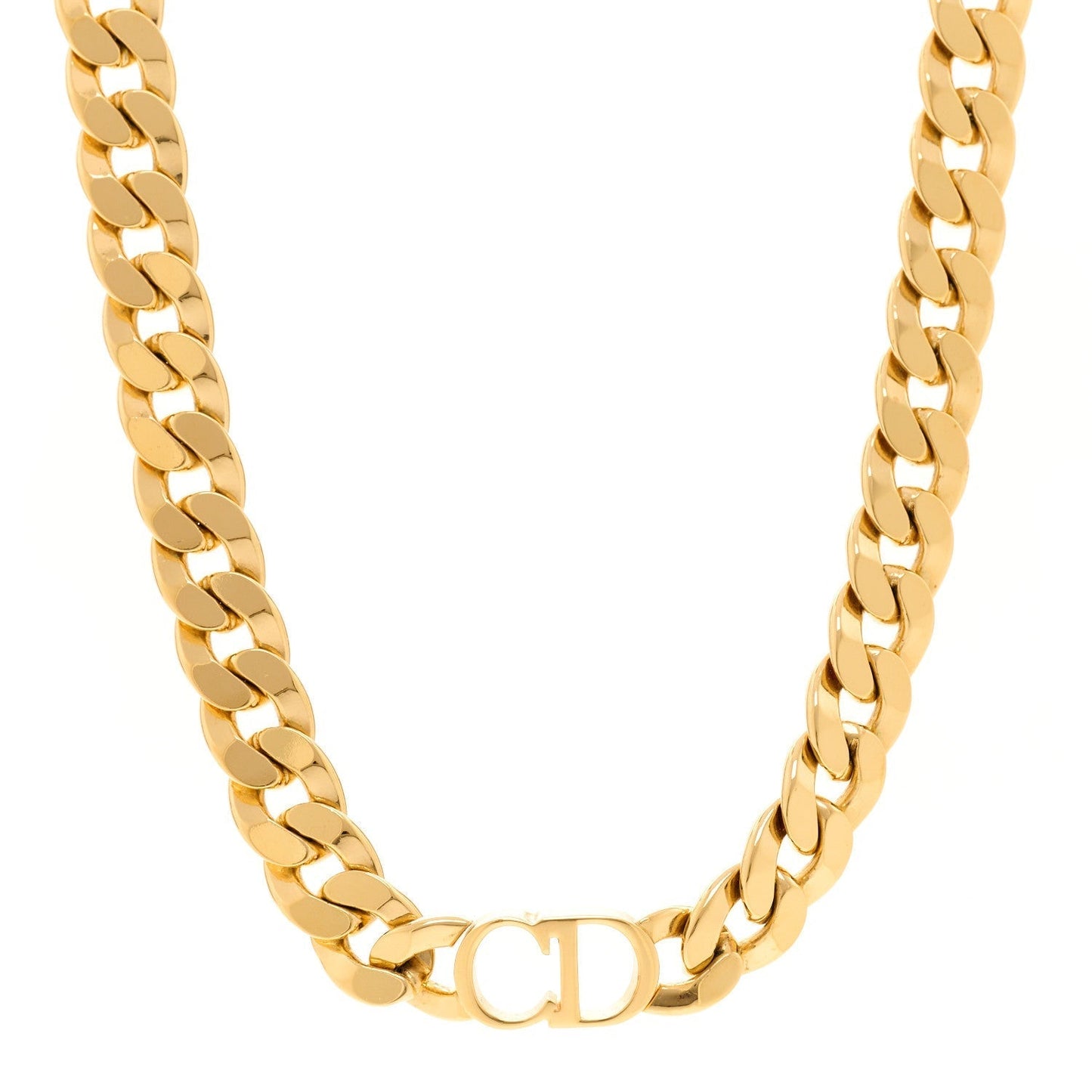 Christian Dior Metal Danse    Etoile Chain Choker Necklace Gold