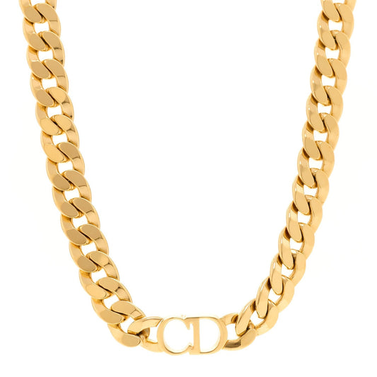 Christian Dior Metal Danse    Etoile Chain Choker Necklace Gold
