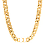 Christian Dior Metal Danse    Etoile Chain Choker Necklace Gold