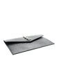 Saint Laurent Calfskin Crocodile Embossed Uptown Monogram Clutch Black