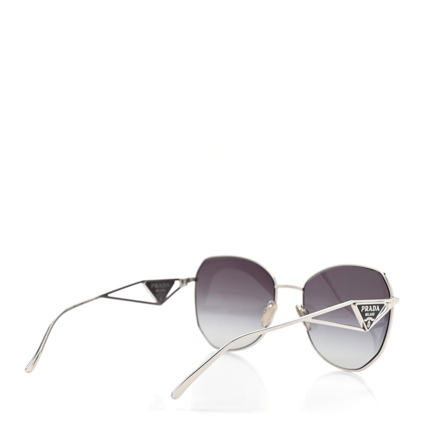 Prada Metal Symbole Triangle Logo Sunglasses SPR57Y Smoky Grey