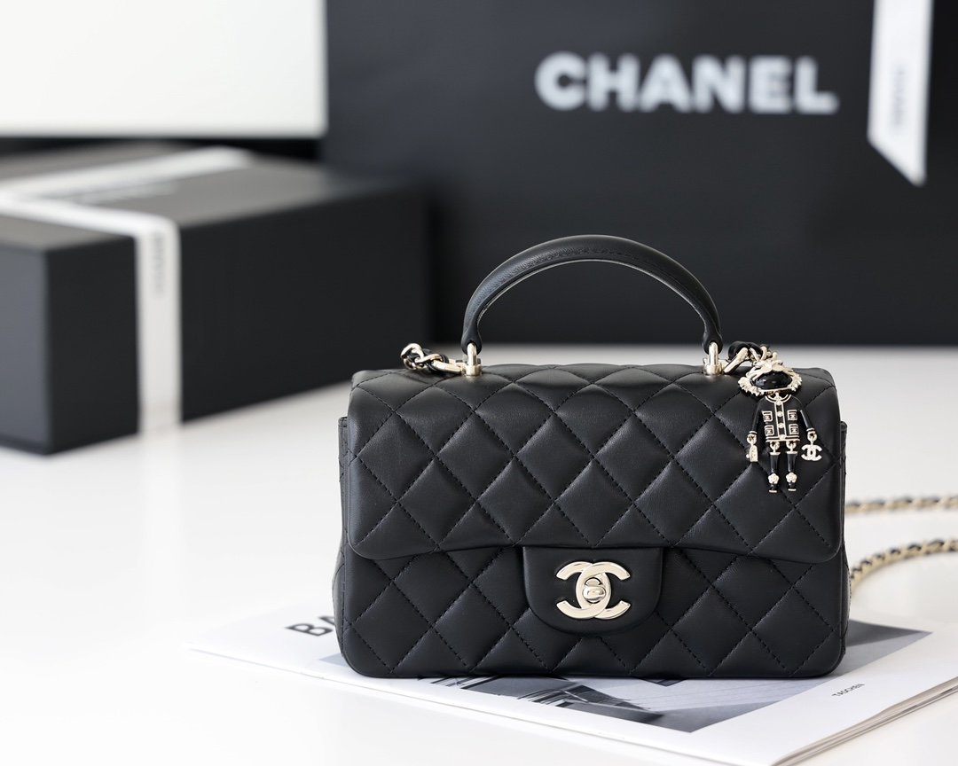 CHL -  Flap Bag Mini Doll Handle Bag 20AmeliaBlack