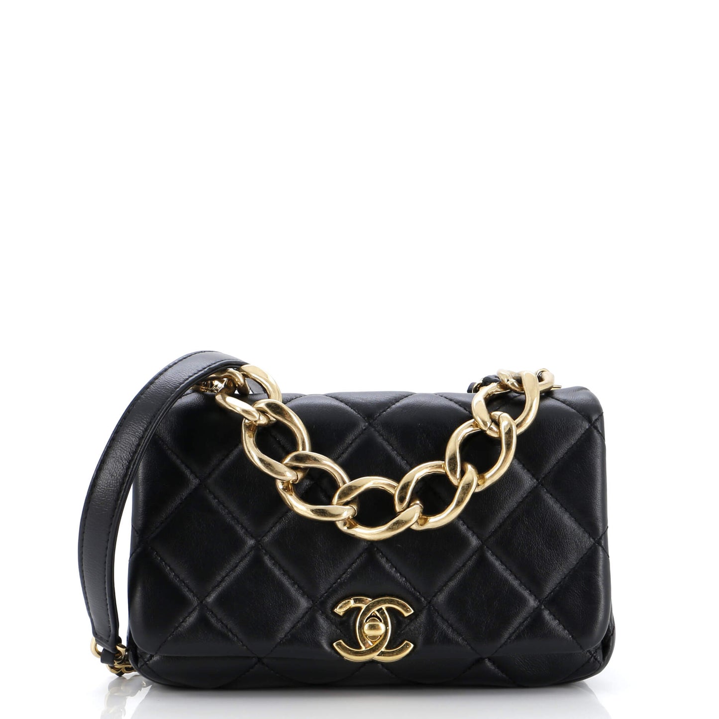 CHANEL Color Match Flap Bag Quilted Lambskin Small