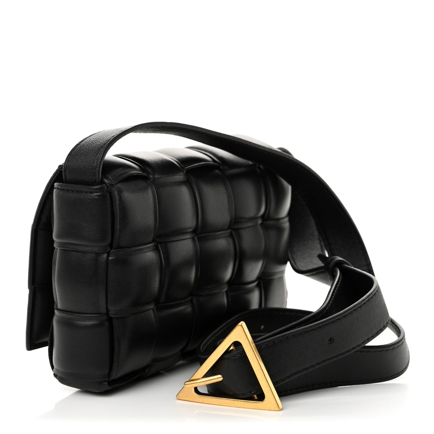 Bottega Veneta Nappa Maxi Intreccio Small Padded Cassette Crossbody Bag Black