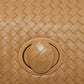 Bottega Veneta Beige Intrecciato Leather Twist Lock Flap Clutch