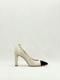 CHANEL CC Charms Off-white w/ Black Size EU 39 Pumps