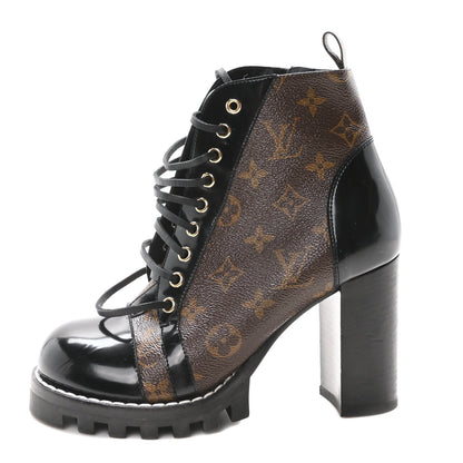 Louis Vuitton Patent Calfskin Monogram Star Trail Ankle Boots Black