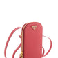 Prada Red Leather Zip Phone Holder Cross-Body