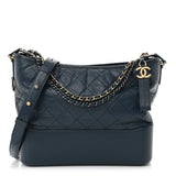 Amelia Aged Calfskin Quilted Medium Gabrielle Hobo Blue