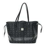 jmb        Grained Calfskin Visetos Medium Liz Reversible Shopper Tote Black