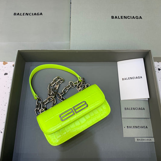 BLN-Ciaga Gossip Small On Chain Shoulder Bag Green Neon, For Women,  Bags 7.4in/19cm