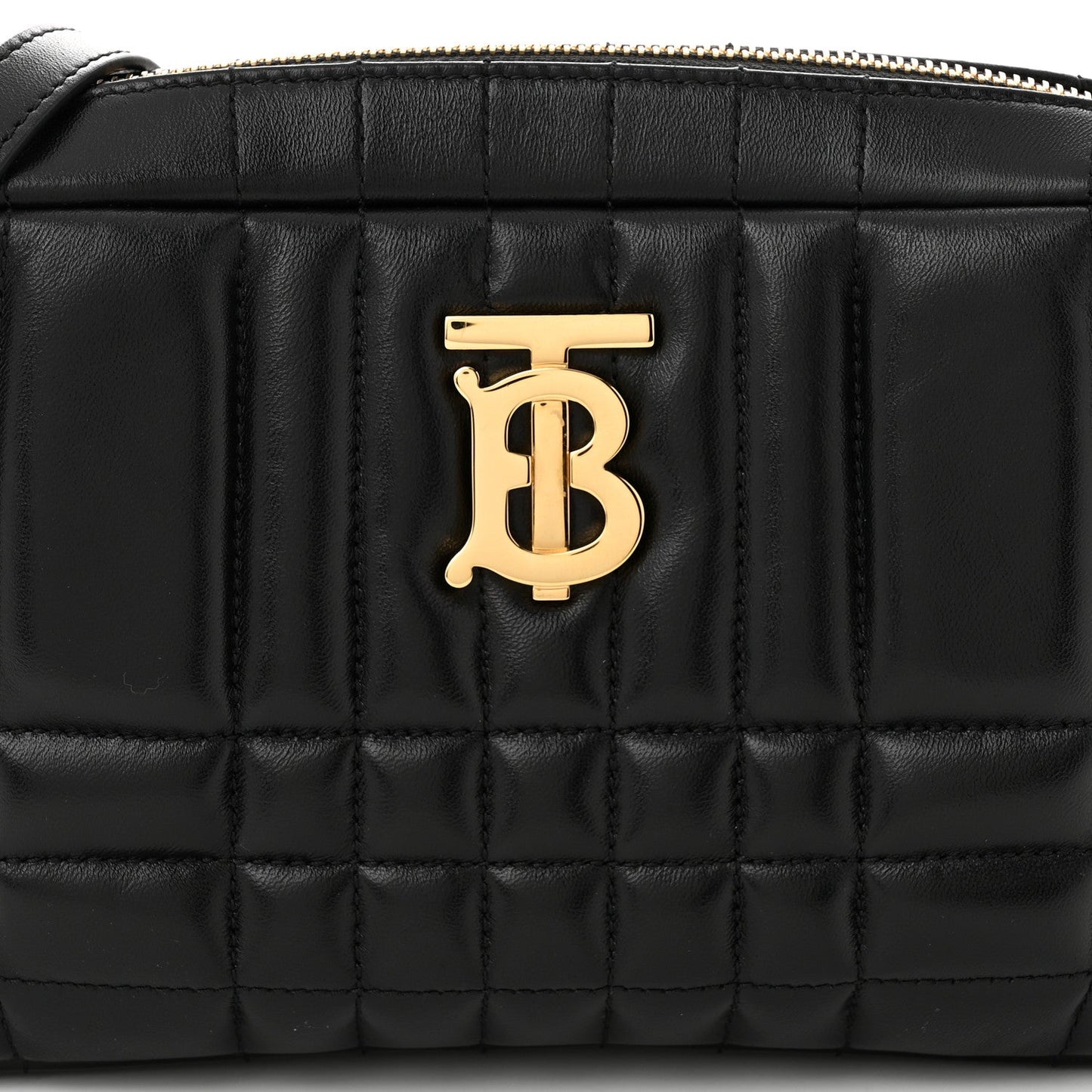 Amelia Calfskin Quilted Small Lola Camera Bag Black