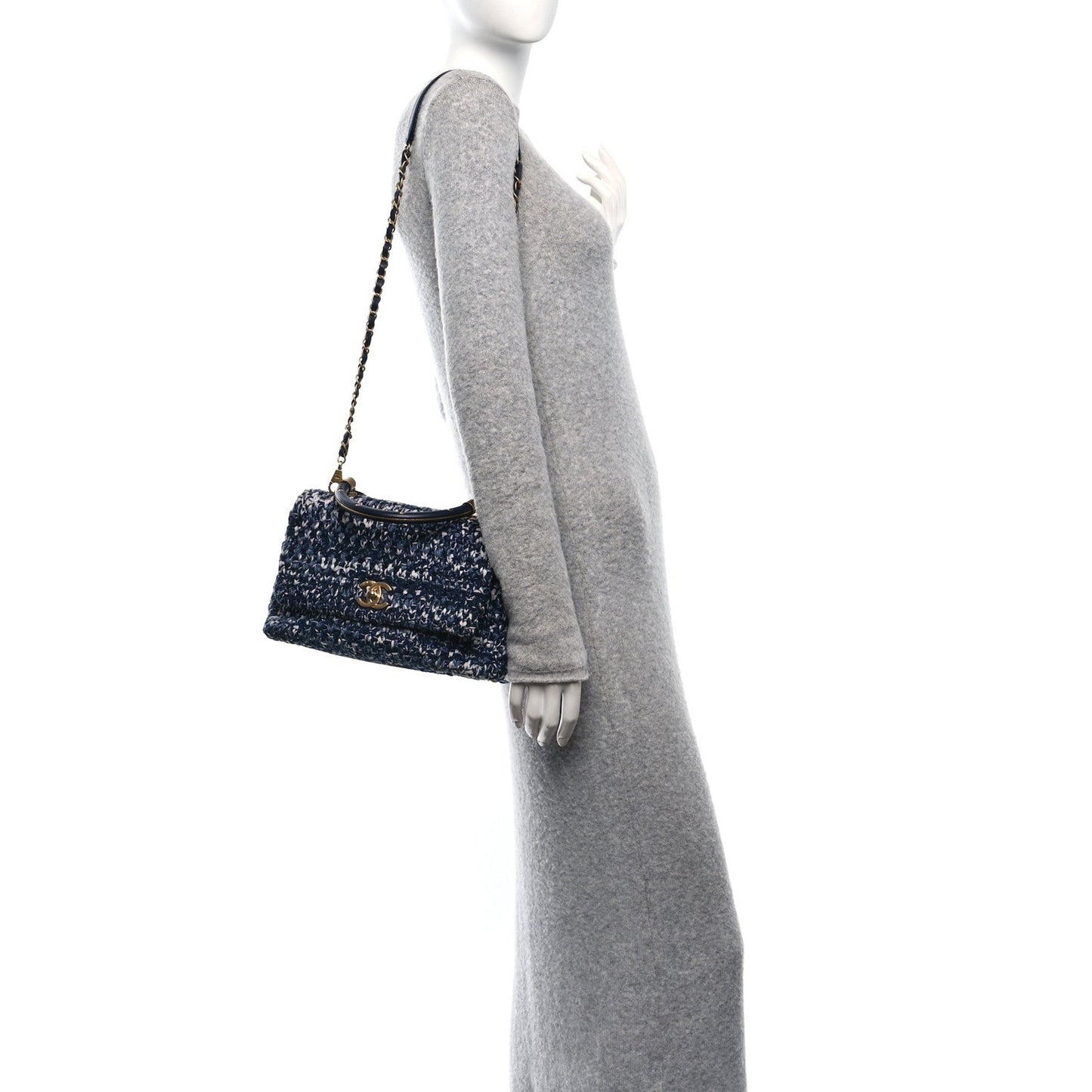 Amelia Crochet Small Coco Handle Flap Blue