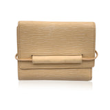 LOUIS VUITTON   Beige Vanilla Epi Leather Elastic Trifold Wallet