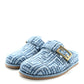 Amelia Denim Jacquard FF Womens Feel Buckled Mules 35 Blue