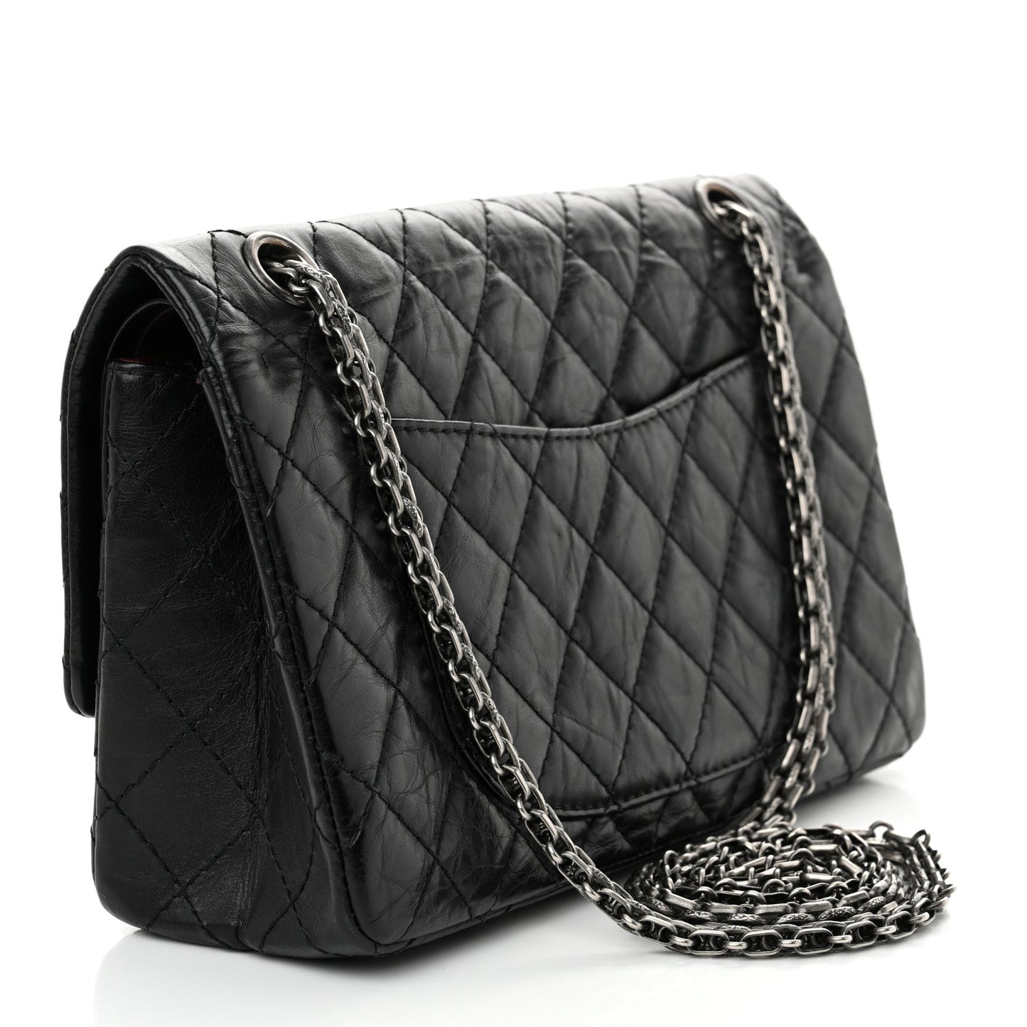 Amelia Aged Calfskin Quilted 2.55 Reissue 225 Flap Black