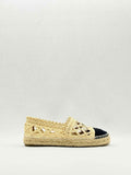 CHANEL Espadrilles Beige & Black Size EU 38 Flats