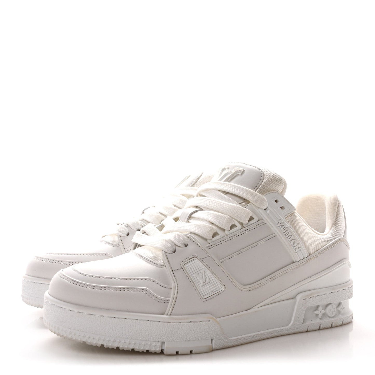 Louis Vuitton Calfskin Womens LV Trainer Sneakers White