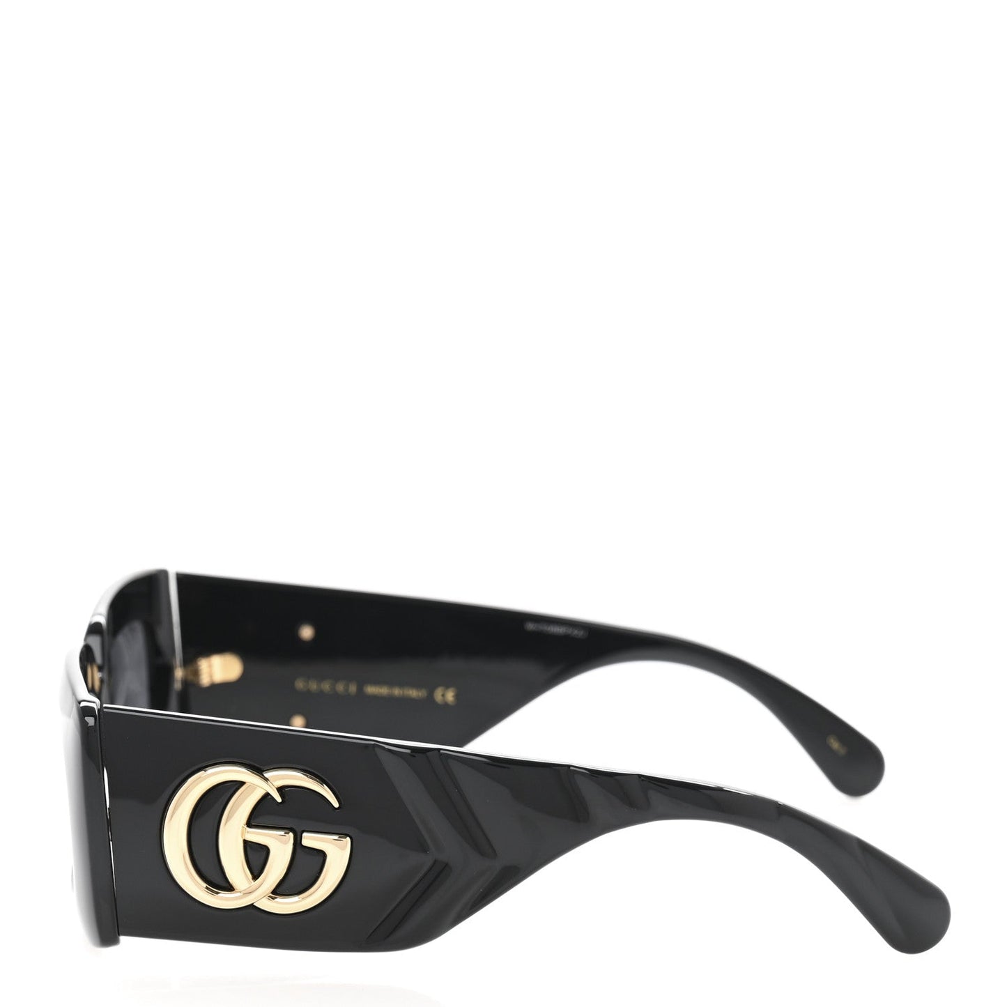 Amelia Oversized Rectangular Acetate Frame GG Marmont Logo Sunglasses GG0811S Black