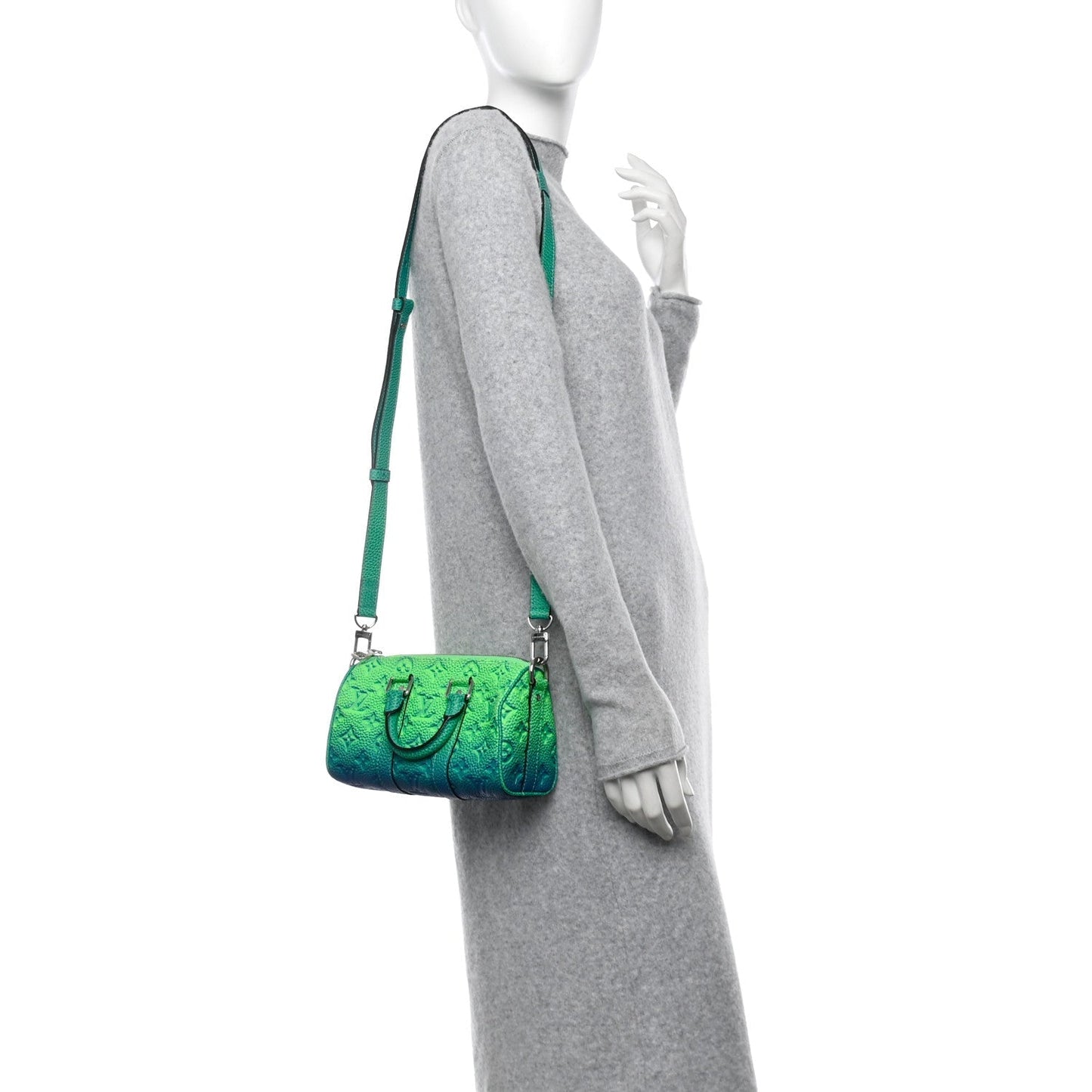 Louis Vuitton Taurillon Illusion Keepall XS Bleu Vert