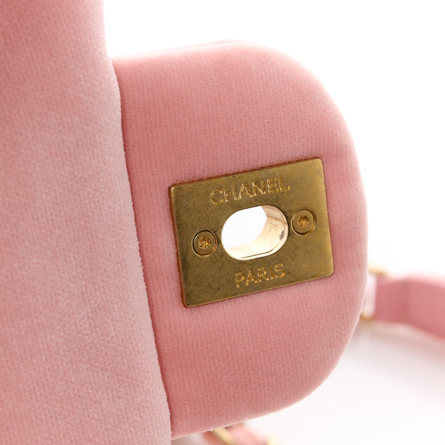 Amelia Velour Quilted Mini Double Frame Flap Rose