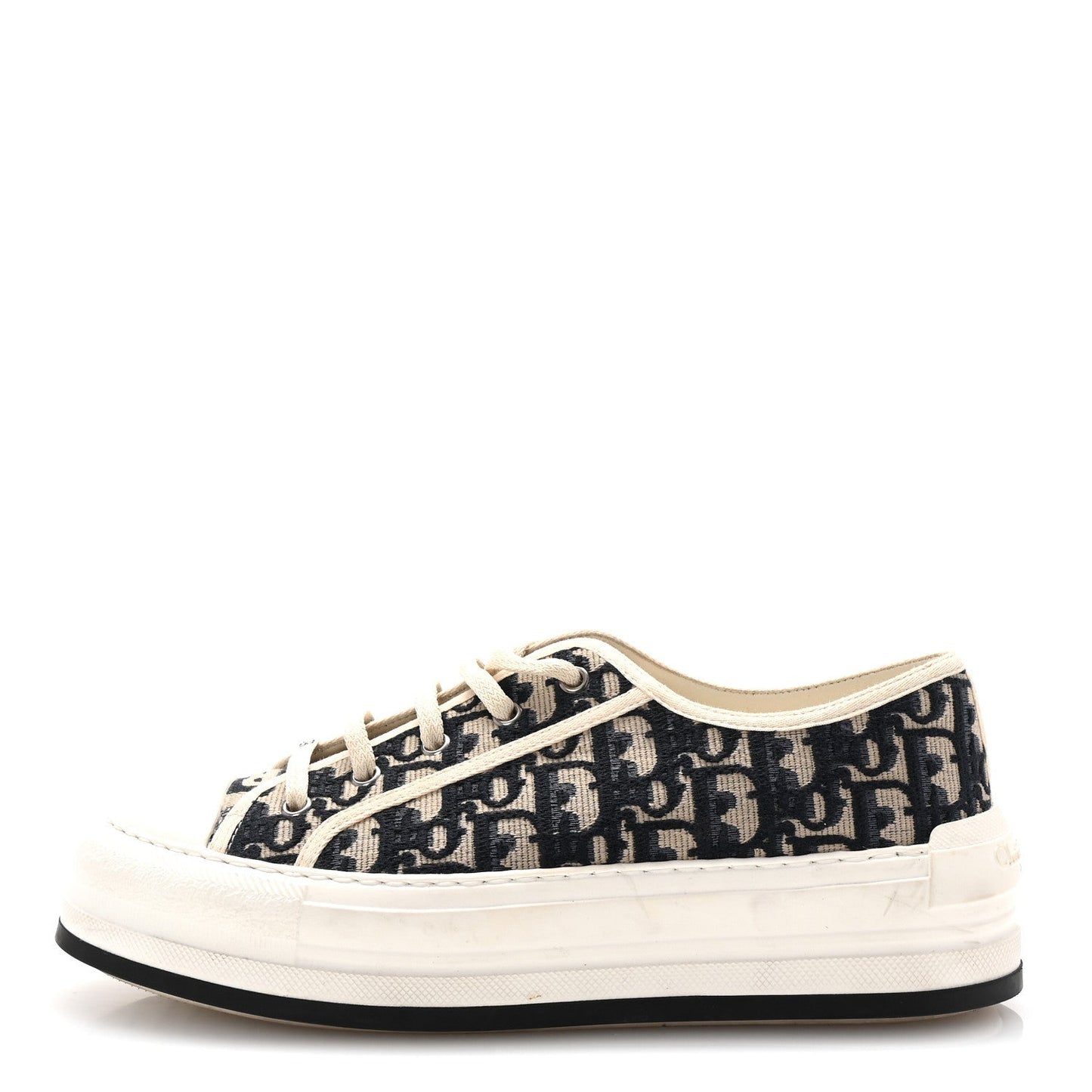 Christian Dior Canvas Oblique Walk'N'Dior Low Top Sneakers 41 Deep Blue