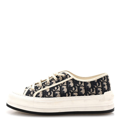 Christian Dior Canvas Oblique Walk'N'Dior Low Top Sneakers 41 Deep Blue