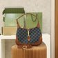 GG 637092 subaxillary bag Leather brown blue canvas