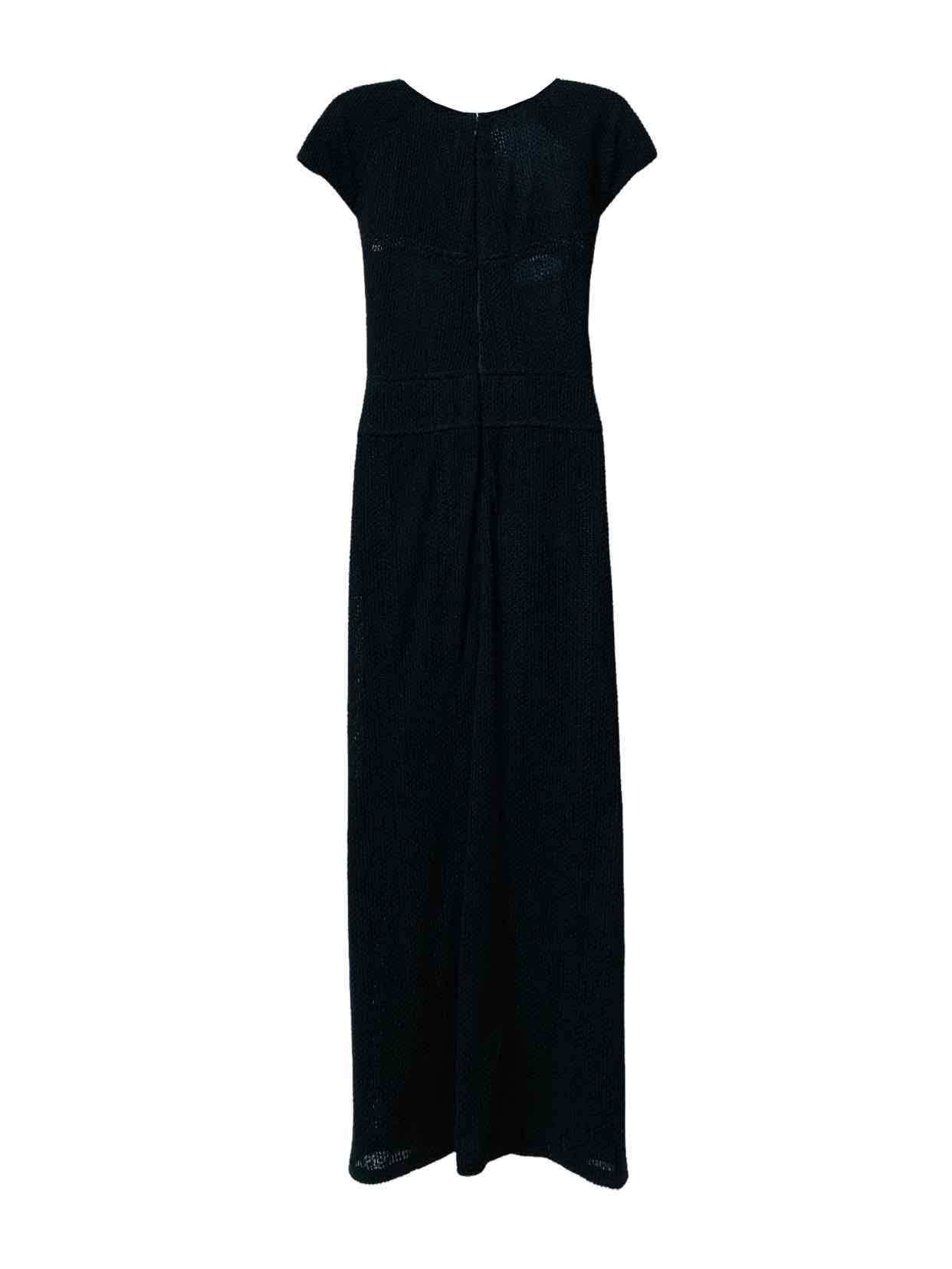 CHANEL Black Textured Size US 4 Midi Dress