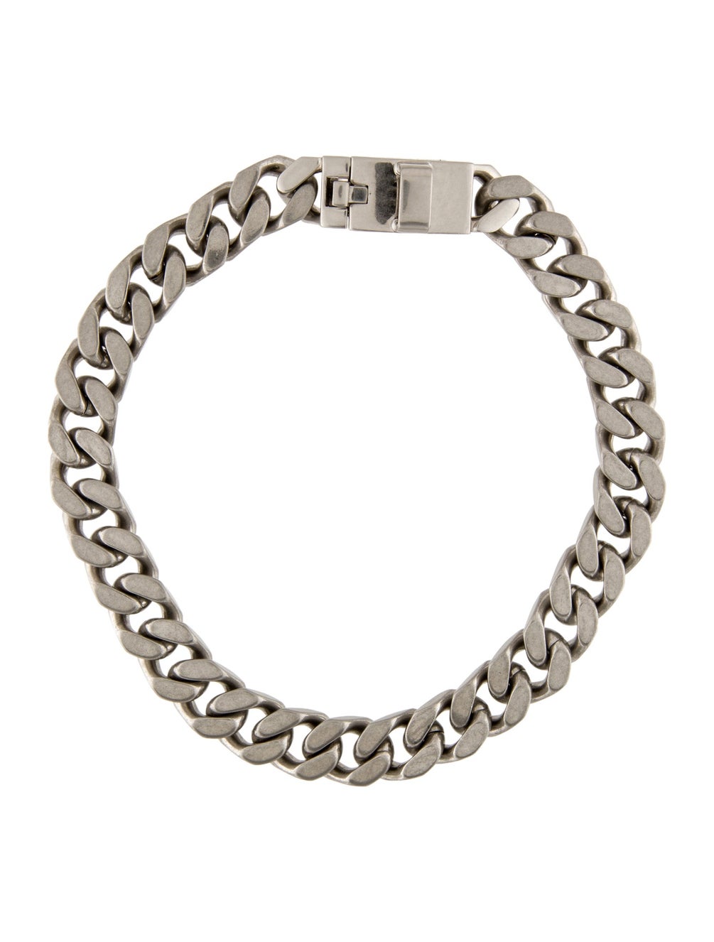 Saint Laurent Brass/Silver Metal Curb Chain Necklace S93