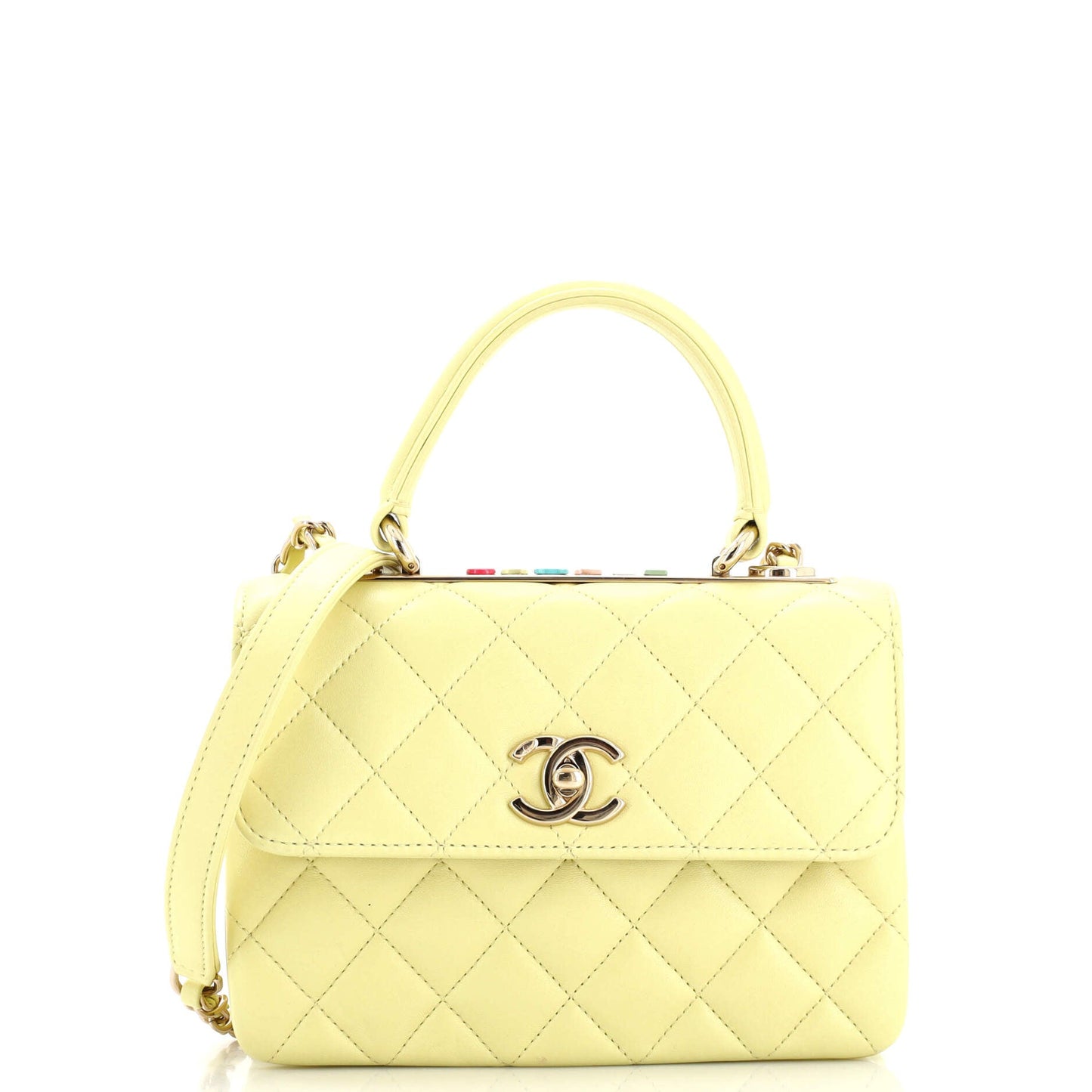 CHANEL Trendy CC Top Handle Bag Quilted Lambskin Small