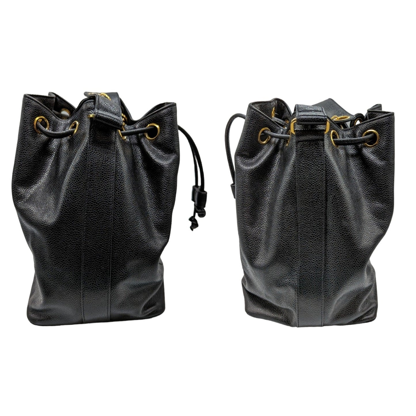 Chanel   Grained Calfskin Timeless Drawstring Bucket Bag