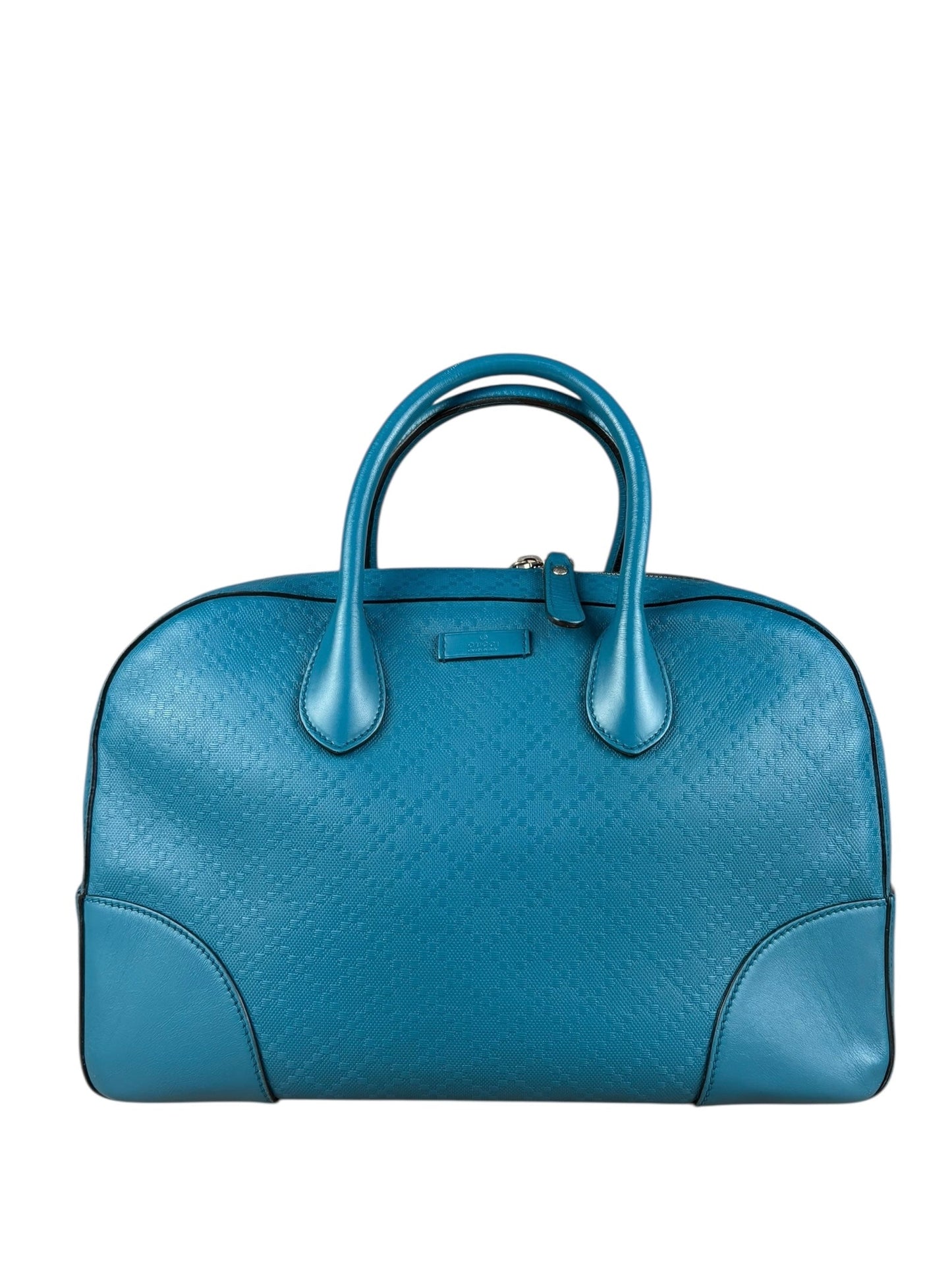 Gucci Diamante Bright Blue Leather Top Handle Bag