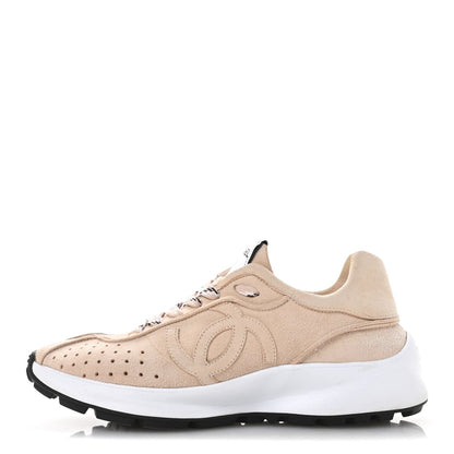 Amelia Suede Goatskin CC Sneakers 37 Light Pink
