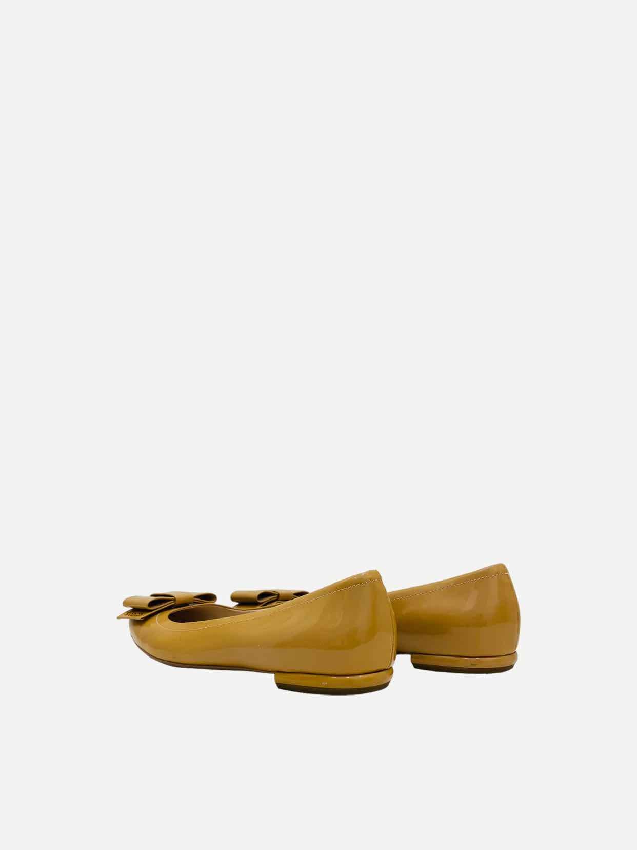 PRADA Bow Beige Size EU 39 Ballet Flats